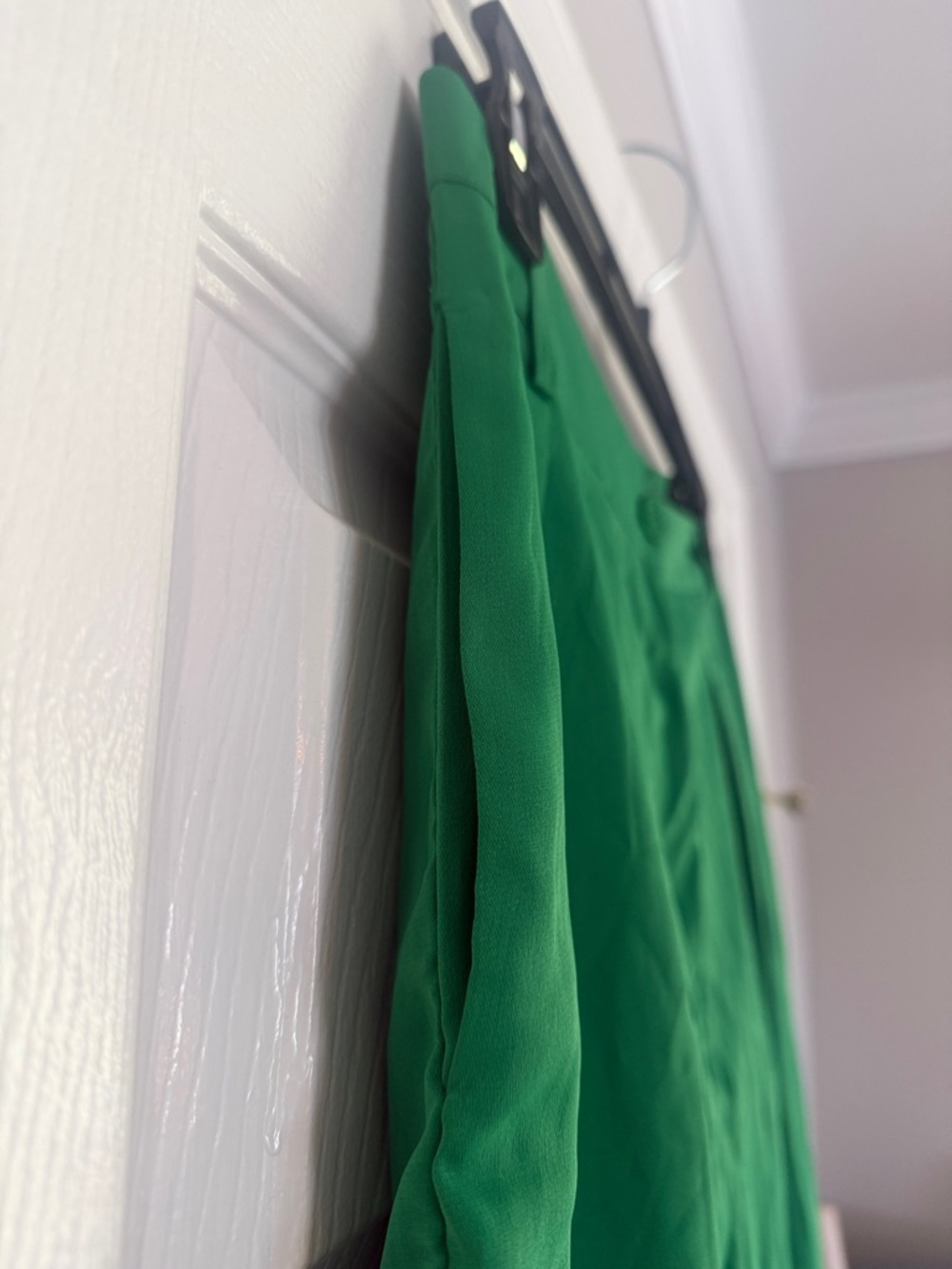 Wide Leg High Waisted Green Women's Pants - Picture 3 of 4